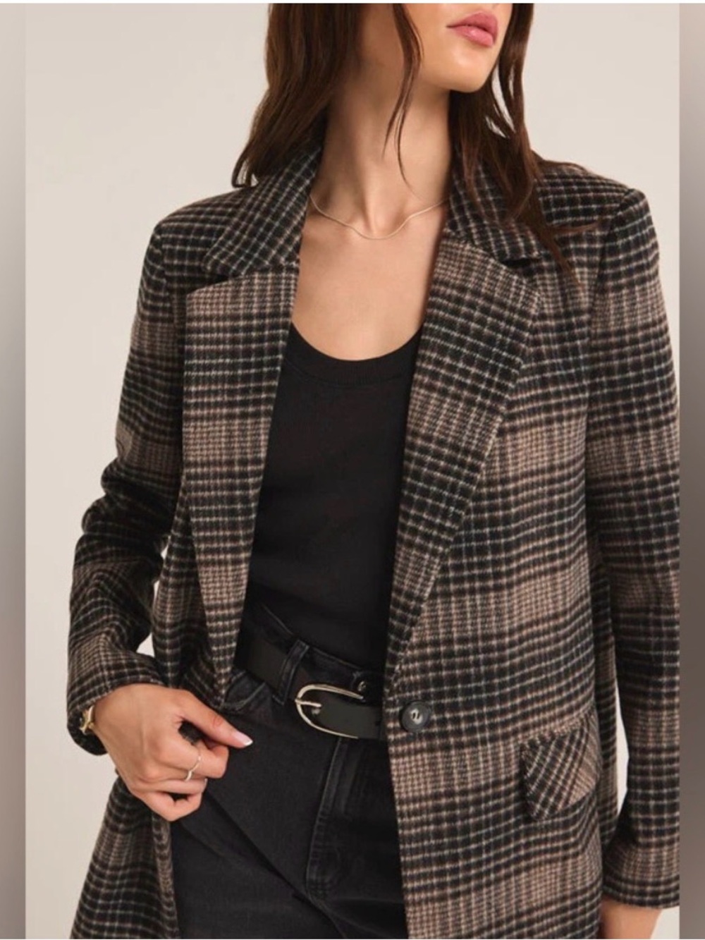 Z Supply Kingston Relaxed Plaid Blazer size S